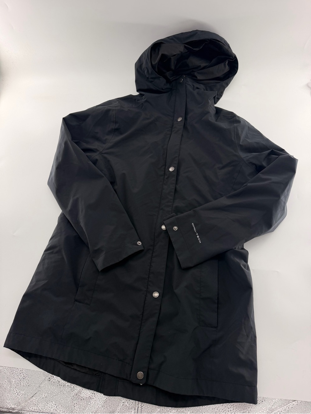 Columbia Weekend Adventure II Long Rain Jacket Black Large Women’s Raincoat